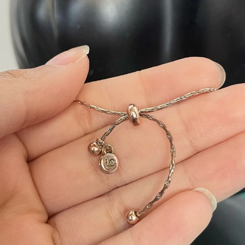 Rose gold purple beaded Liz Claiborne adjustable bracelet - Picture 3 of 4